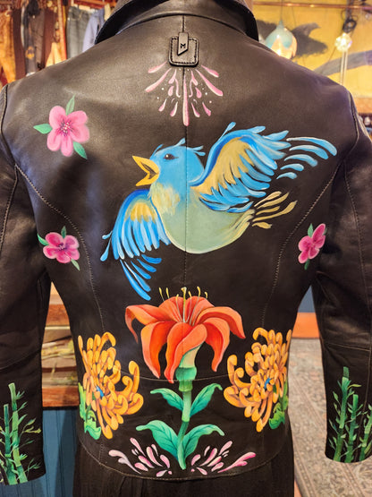 Blue Bird of Paradise Mauritius Leather Blazer - Jaelyn Beheler*