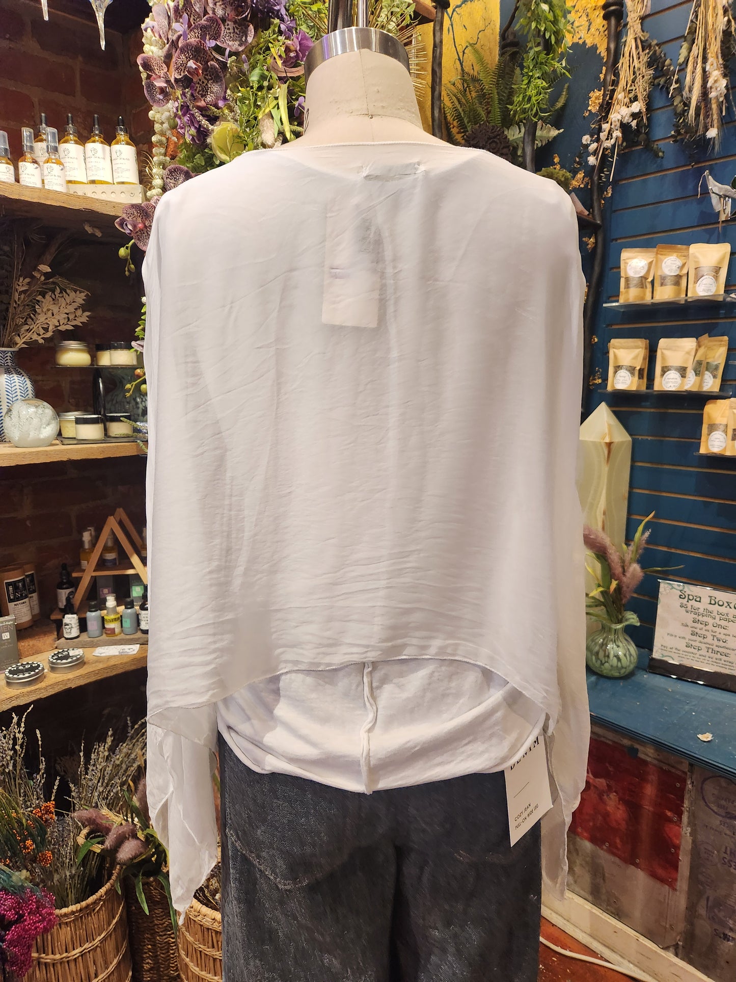 Silk Blend Cape Top  (multiple colors available