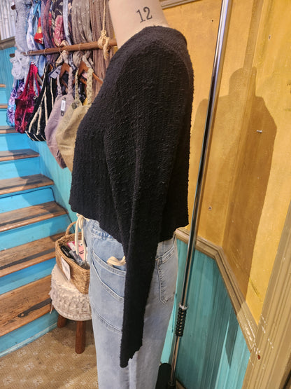 Curved Crop Sweater - Multiple Colors
