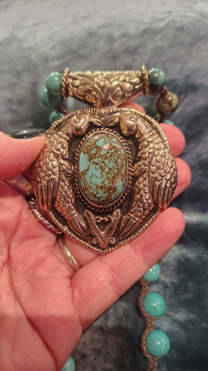 Two Birds Turquoise Necklace