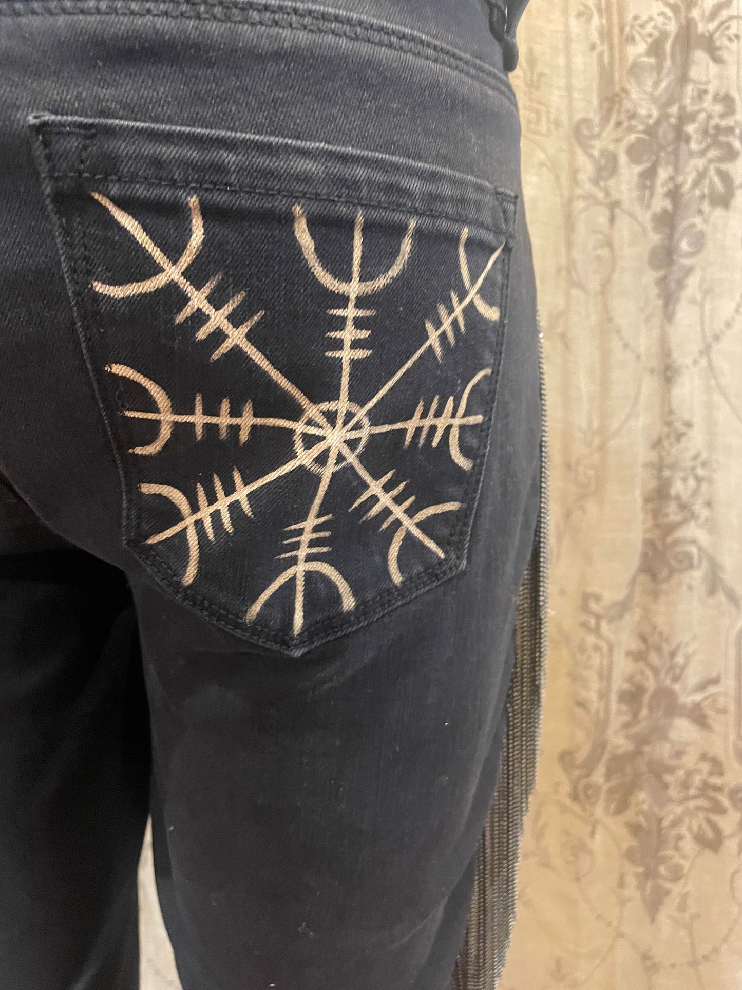Metal Fringe & Painted Protection Sigil Pants