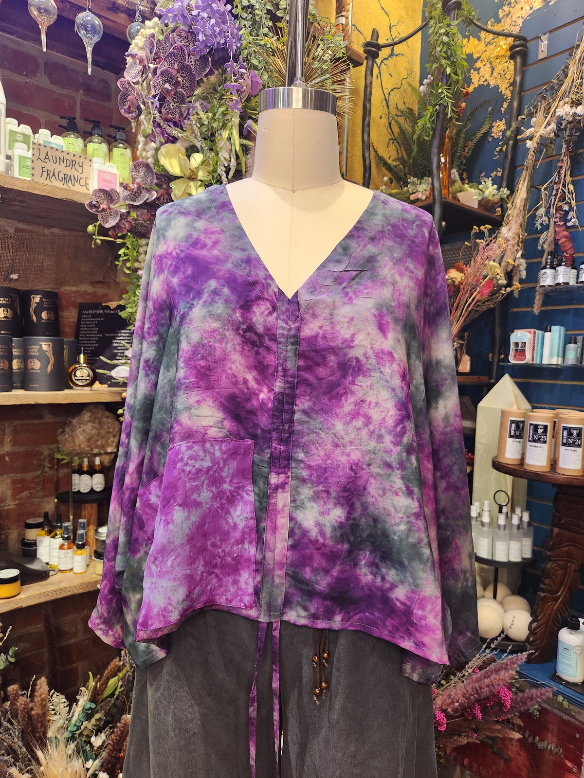 Crepe Sari Hi Lo Butterfly Top 1