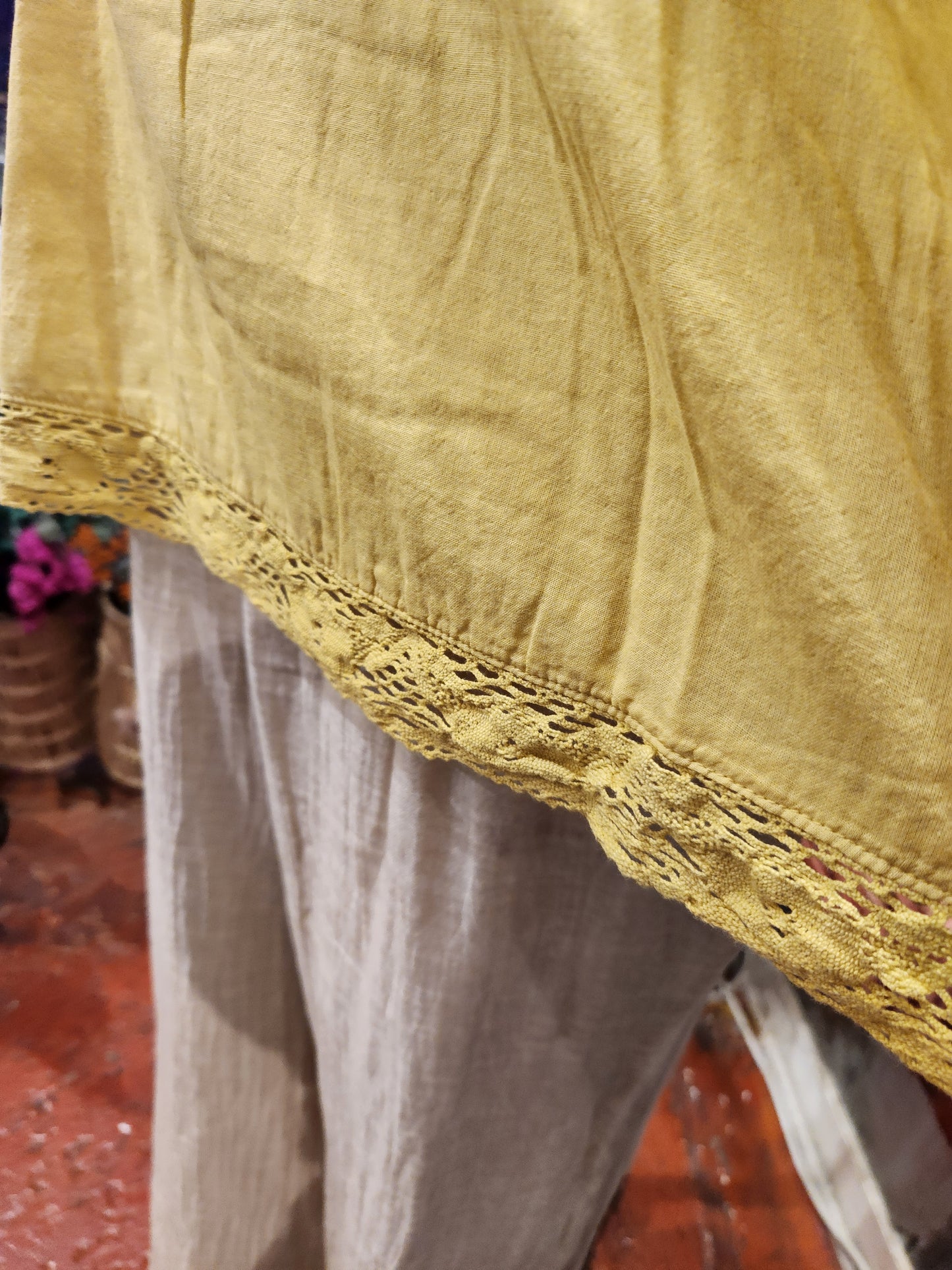 Kleen Linen/ Cotton Tucks Long Sleeve Top