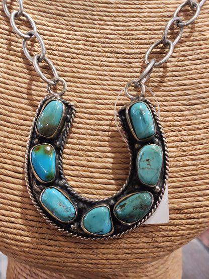 Turquoise Horseshoe Necklace