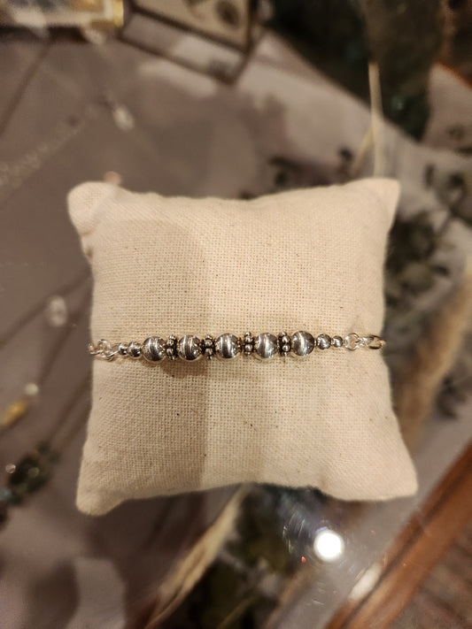 Sterling Silver Beaded Bracelet