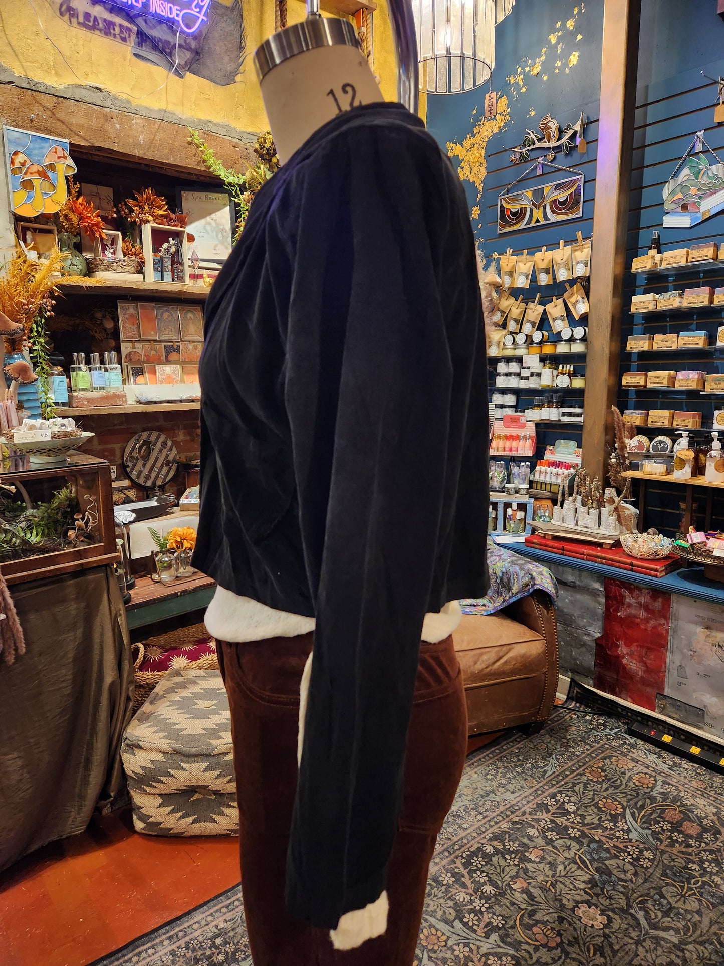 Corduroy Crop Jacket - Black