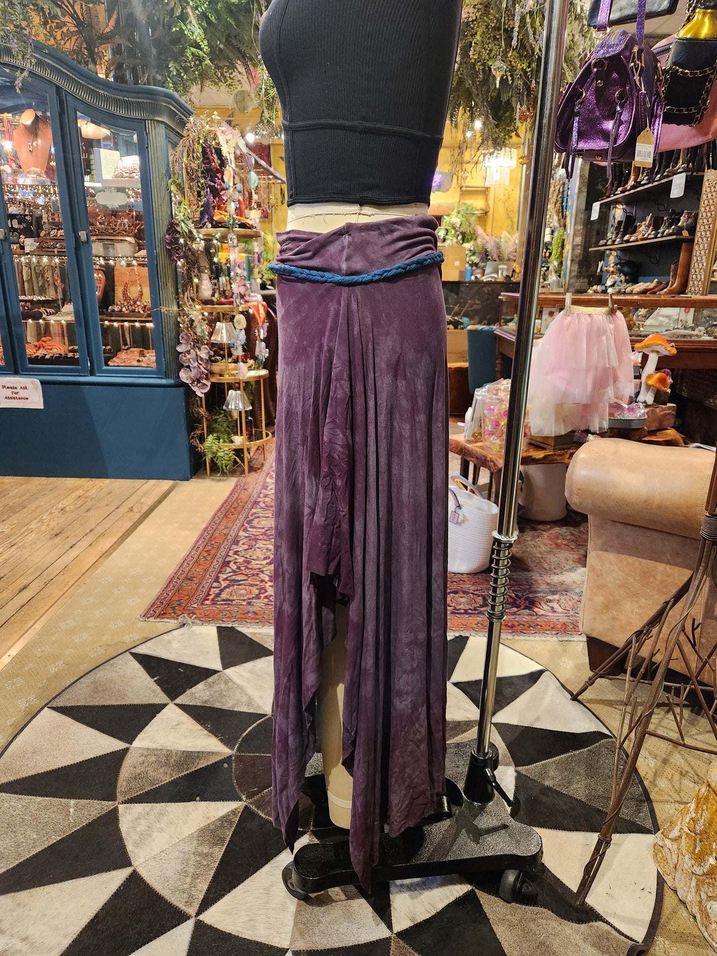 Maxi Athena Skirt - Purple w/ Teal Braided Tie