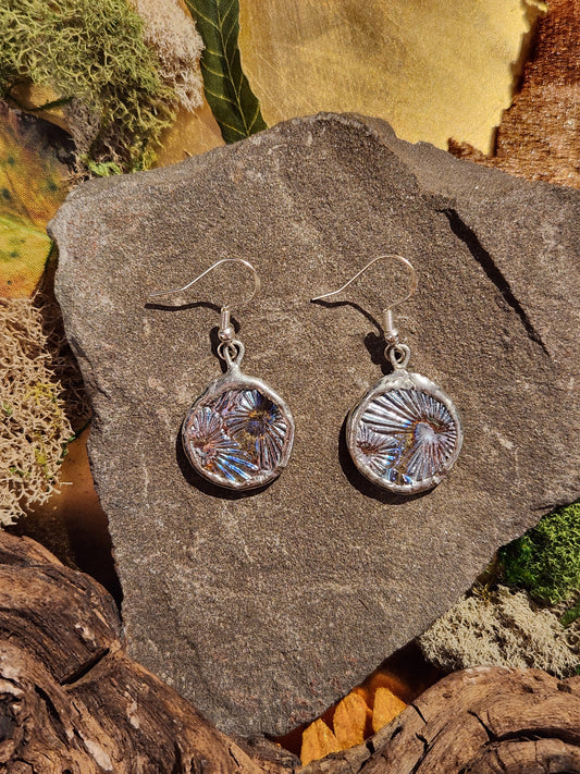 Circle Earrings (2) Blue iridescent - *KC32