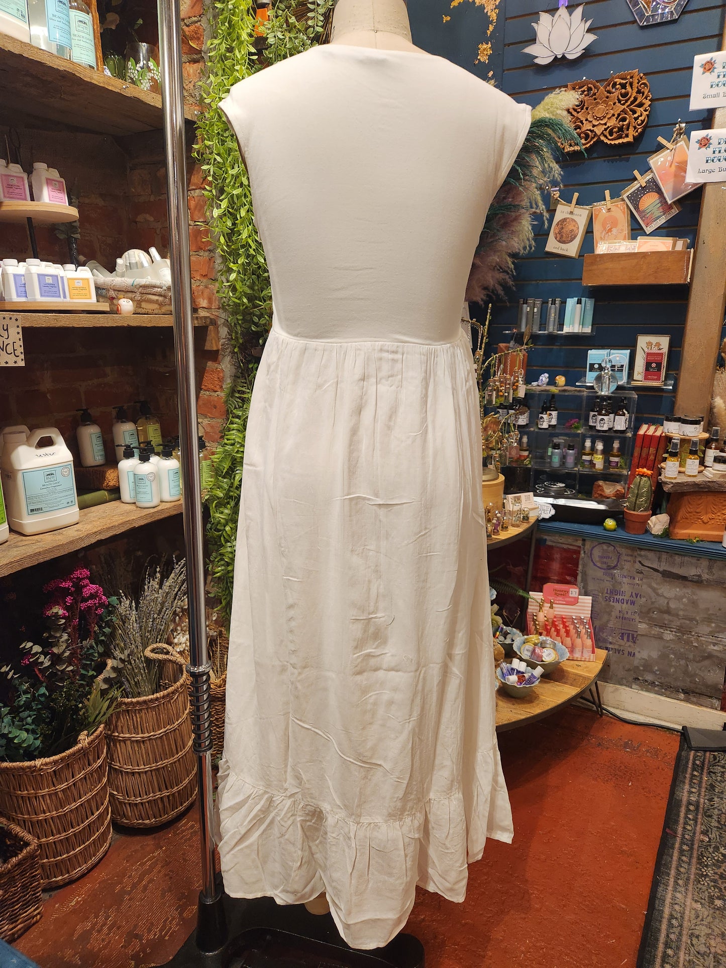 Applique Detail Bodice, Empire Seam, Maxi Dress