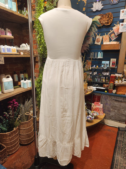 Applique Detail Bodice, Empire Seam, Maxi Dress