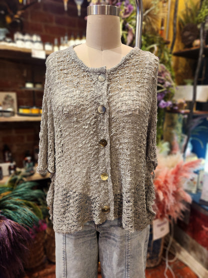 Mimo Button Short Sleeve Top