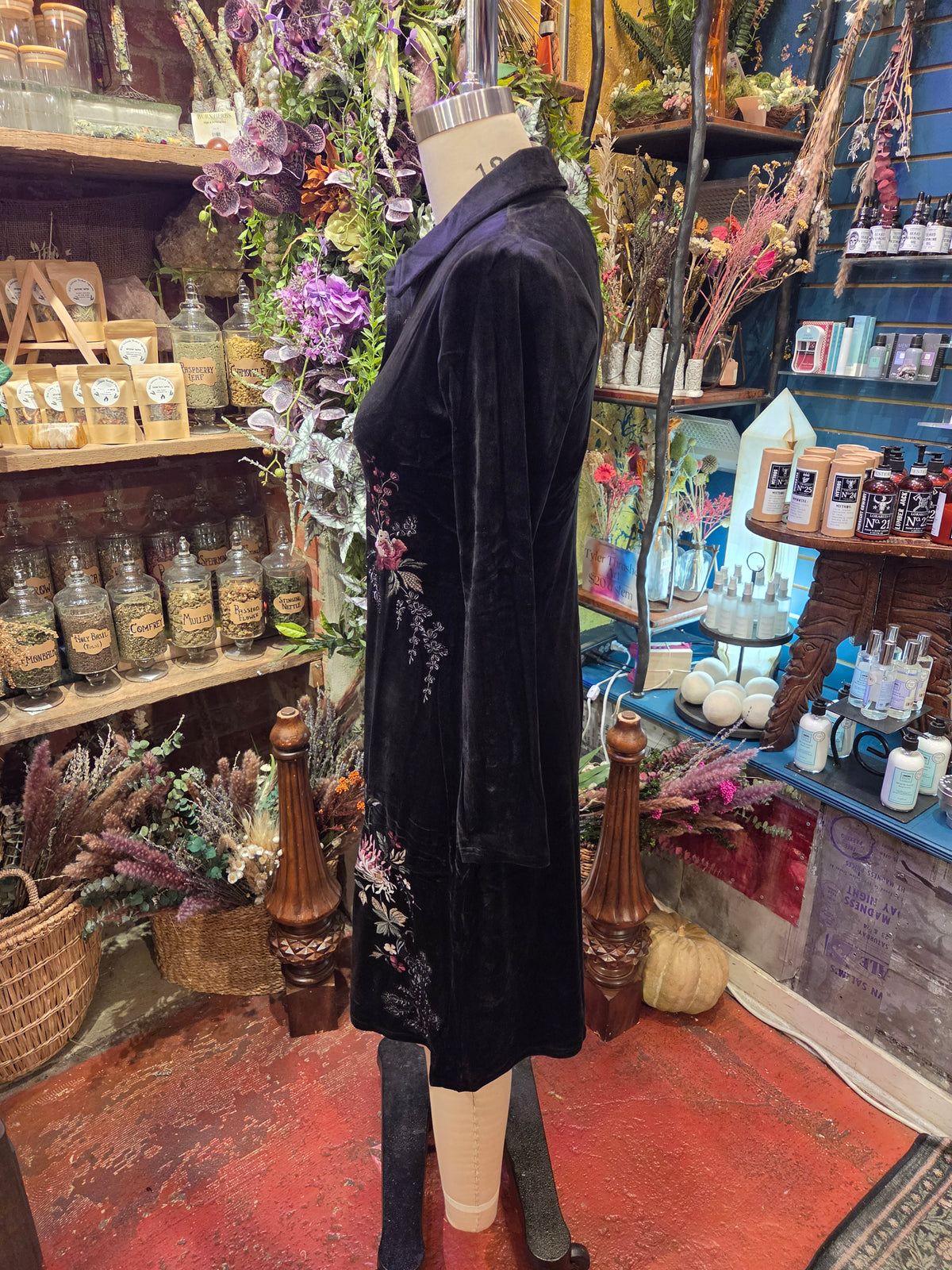 Velour Knit Shirt Dress