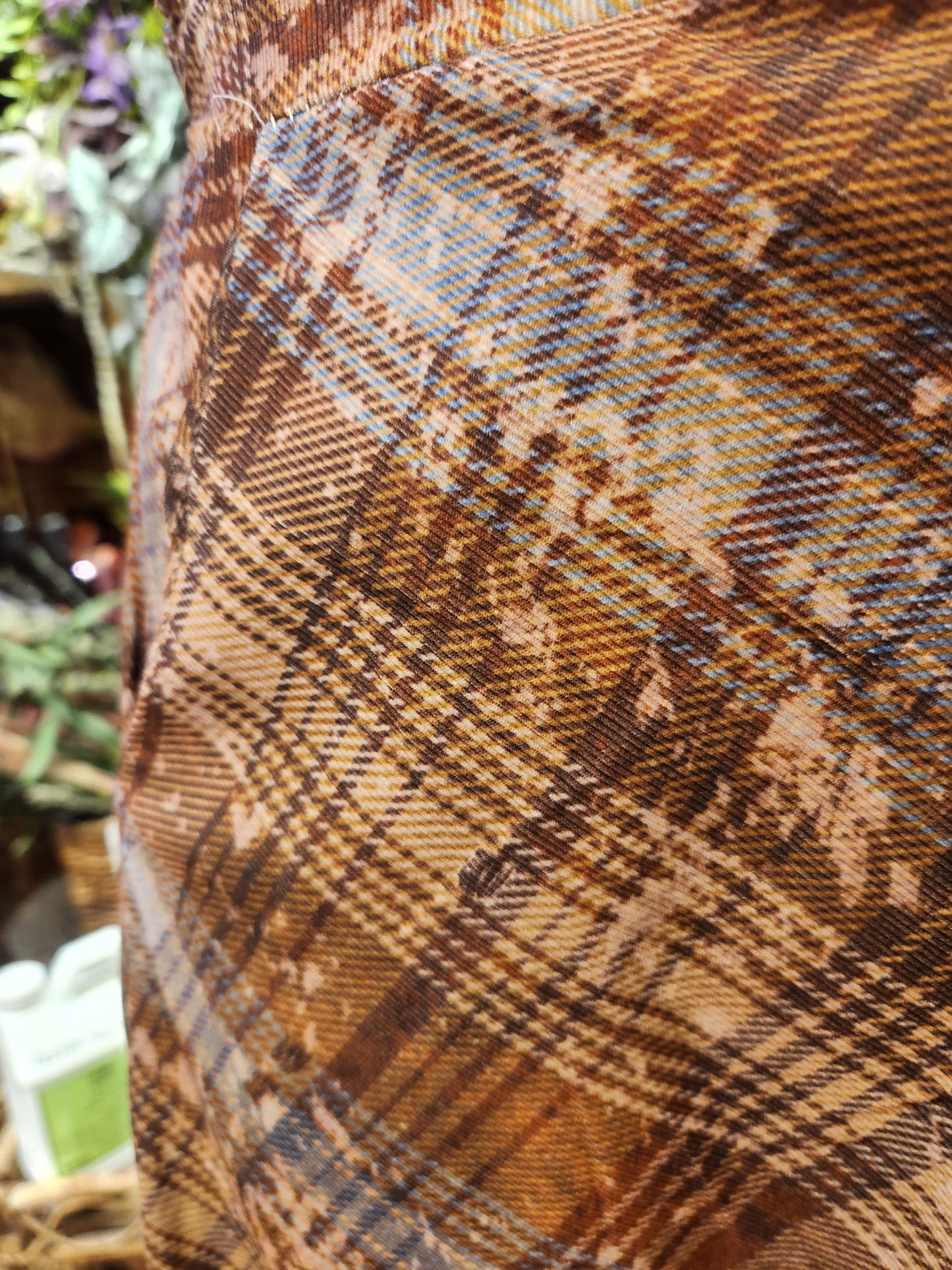 Corduroy Plaid Skirt