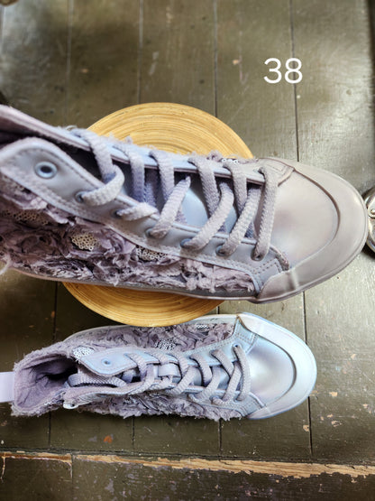 Hand Dyed Floral High Top Sneaker