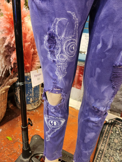 Traumatism Art Purple Grin Skinny Jean