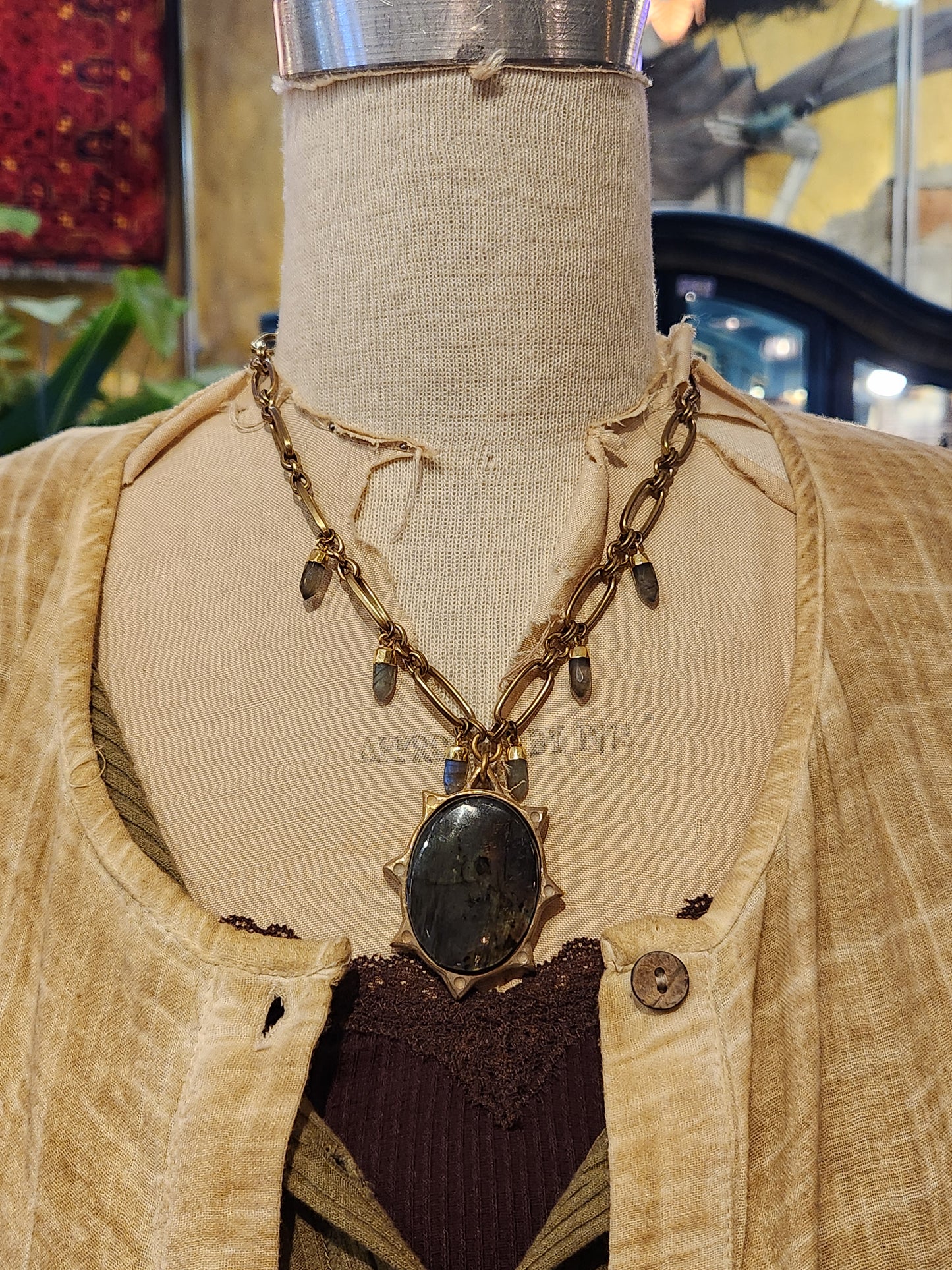 Labradorite Spiked Necklace