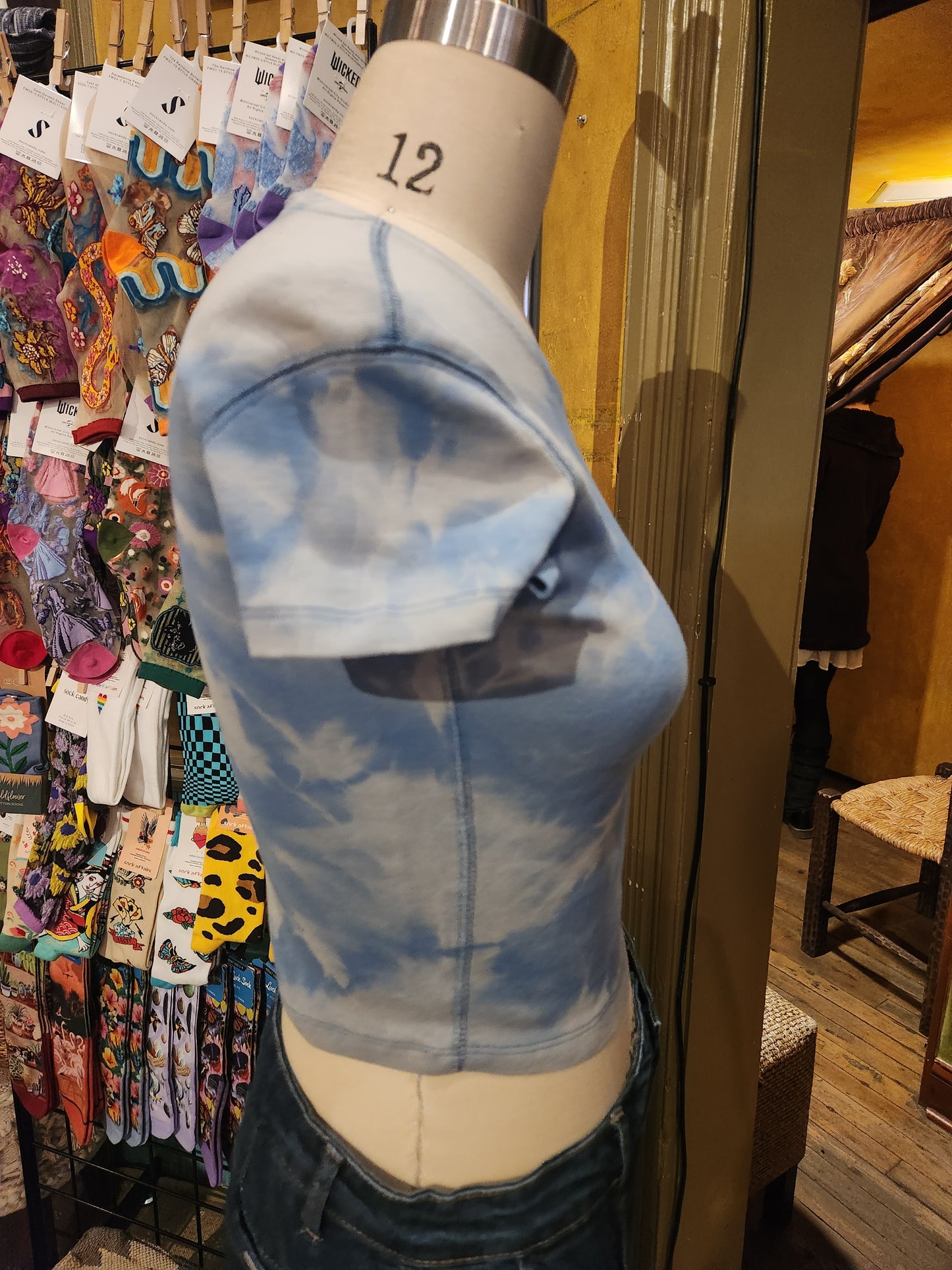 Hand Dyed 'Mimosa' Baby Tee - Blue