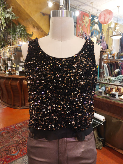 Paillettes Rame Sparkle Tank Top