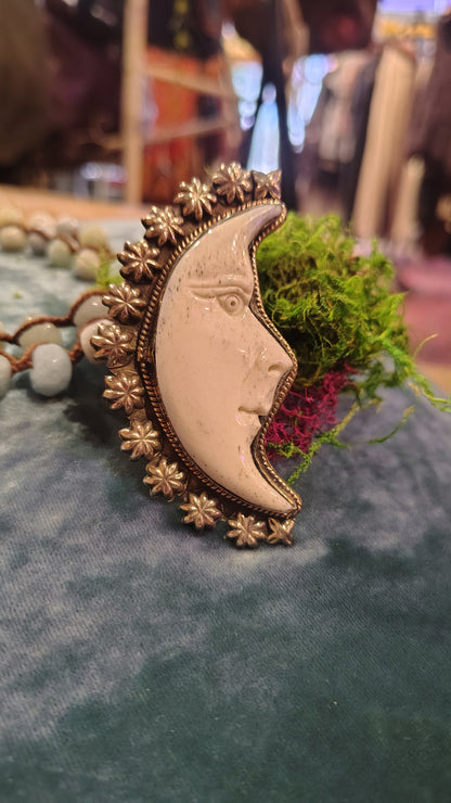 Bone Moon Carved Necklace
