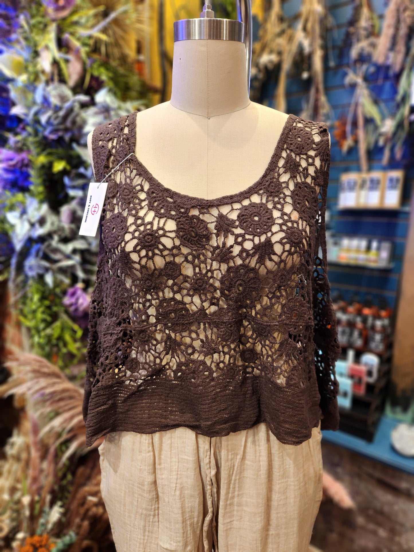 Crochet Knit Pullover Vest for Women - One Size