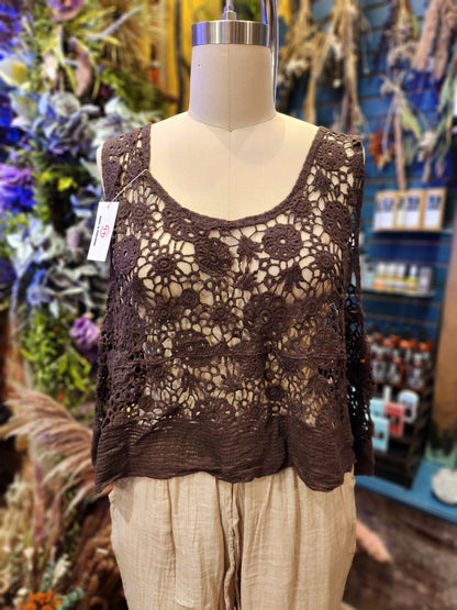Crochet Knit Pullover Vest for Women - One Size