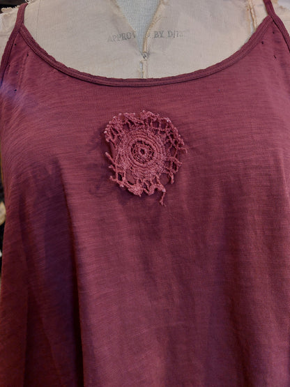 Cami with Lace Inset and Raw Edges