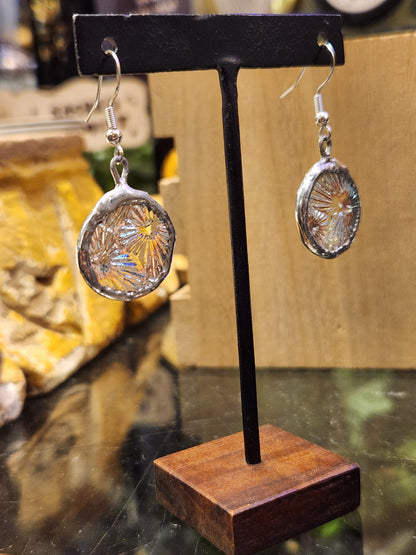 Circle Earrings (2) Blue iridescent - *KC32