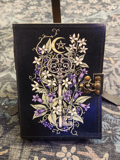 Botanical Key | Leather Journal | Blank Vintage Notebook