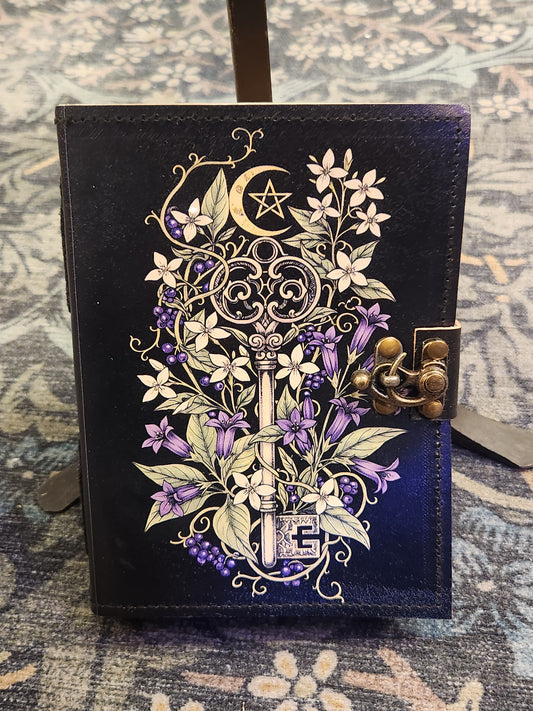 Botanical Key | Leather Journal | Blank Vintage Notebook