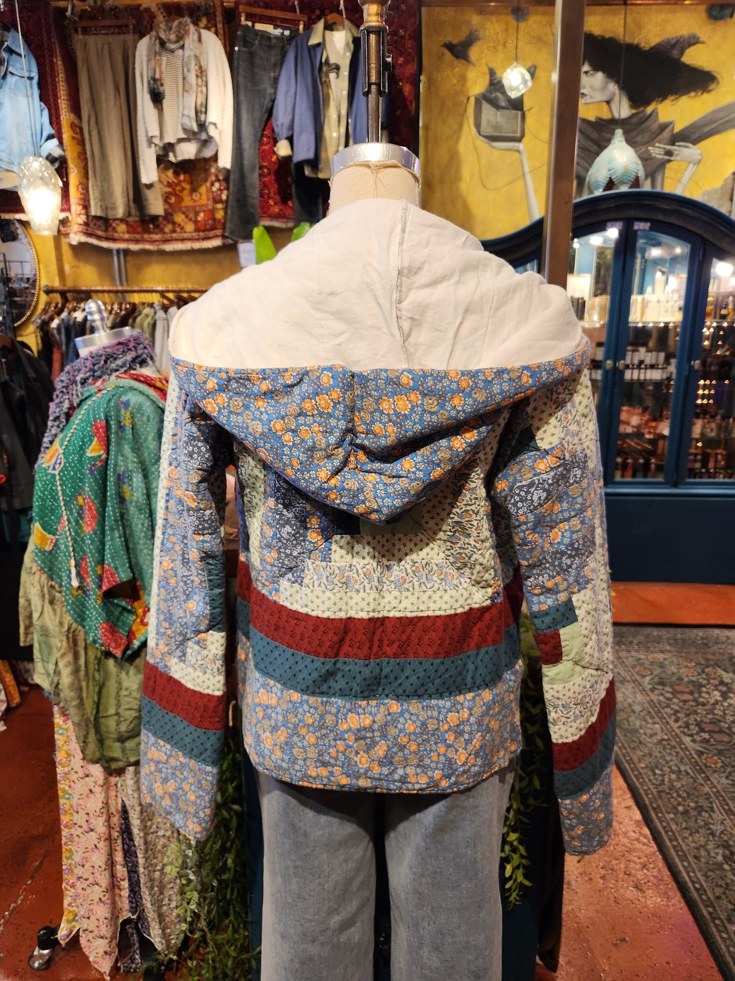 OOAK Blue Hooded Quilt Jacket