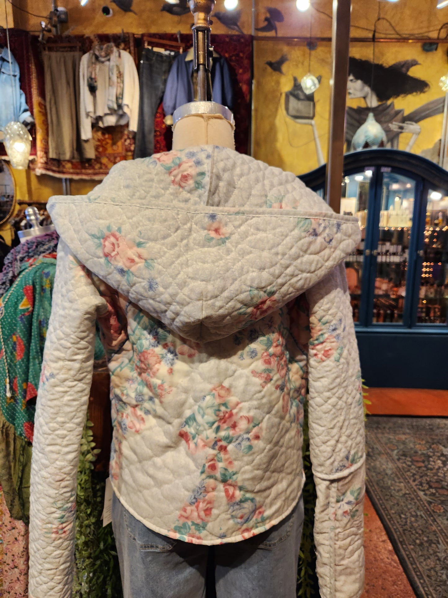 OOAK Pink Hooded Quilt Jacket