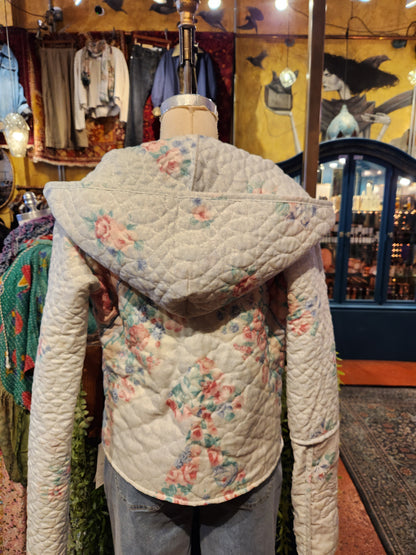 OOAK Pink Hooded Quilt Jacket