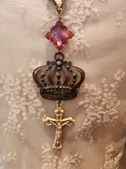 Crown and Cross Necklace