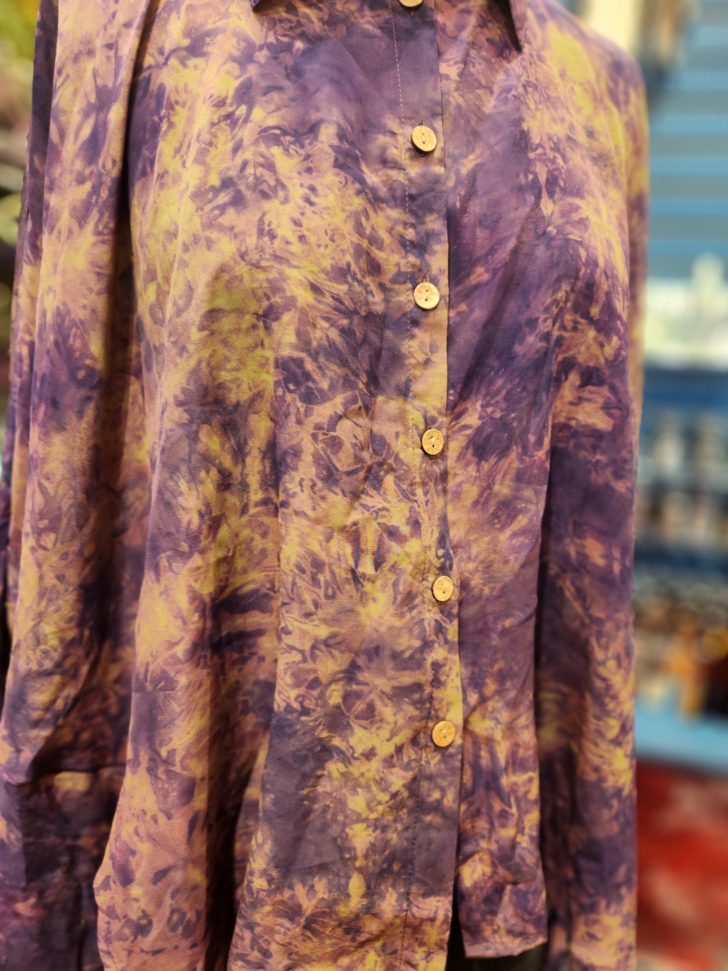 Crepe Sari Summer Nirvana Button Down