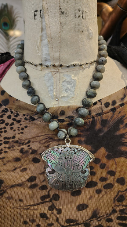 Abalone moth Necklace