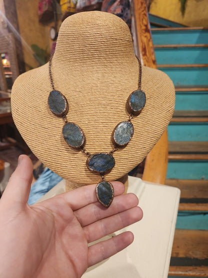 Rough Labradorite Gemstone Necklace
