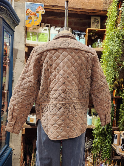 Bandana Quilted Shacket - Sand