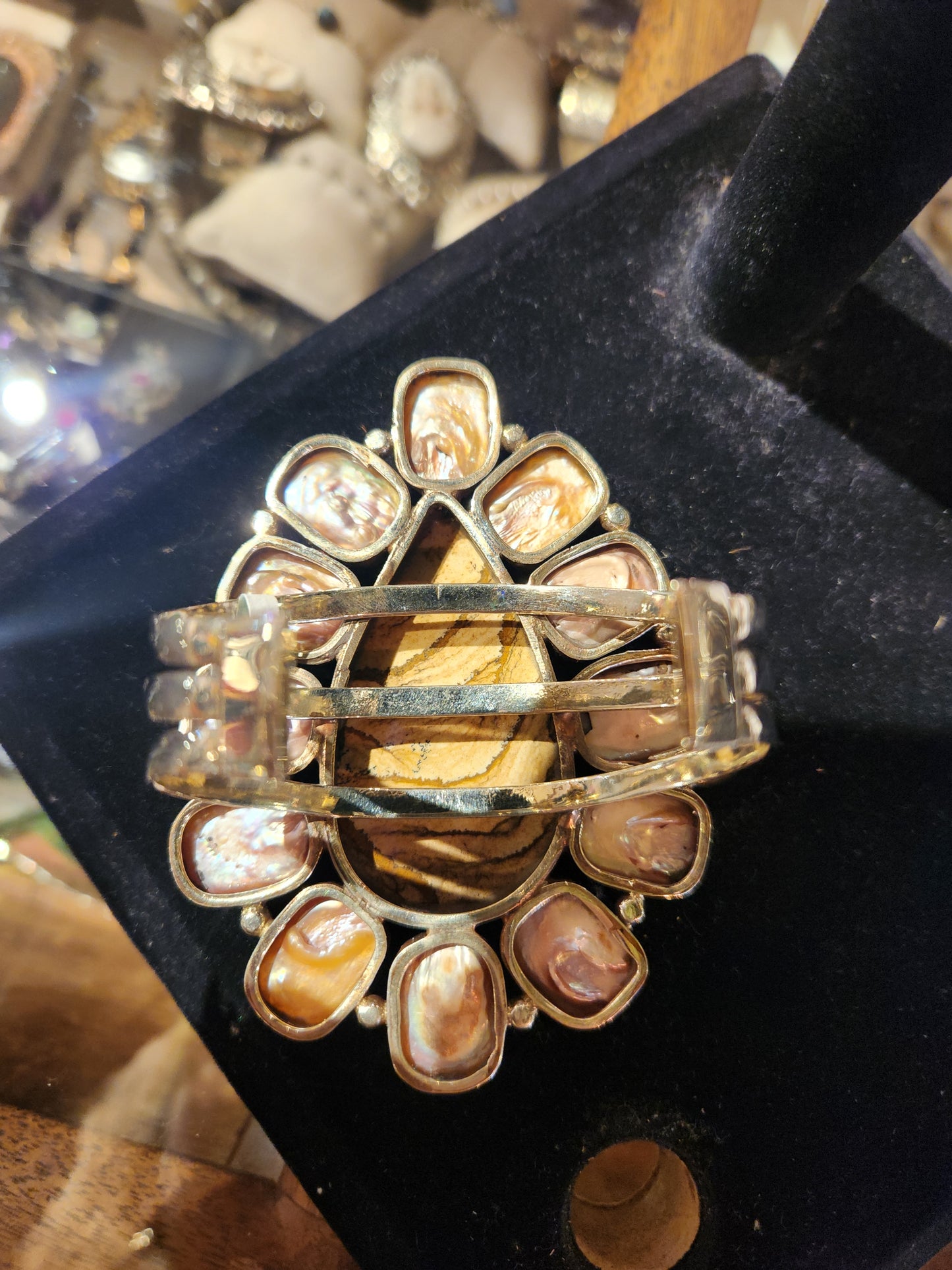 Jasper Statement Cuff with Shell Frame