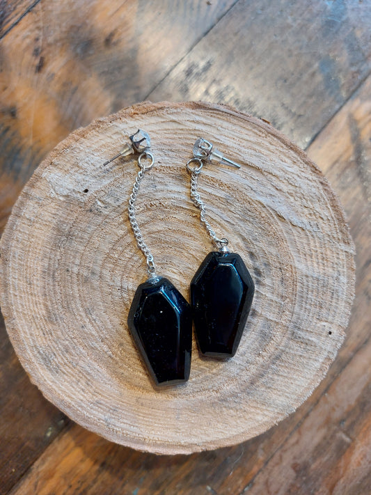 Onyx Coffin Earrings *IV93