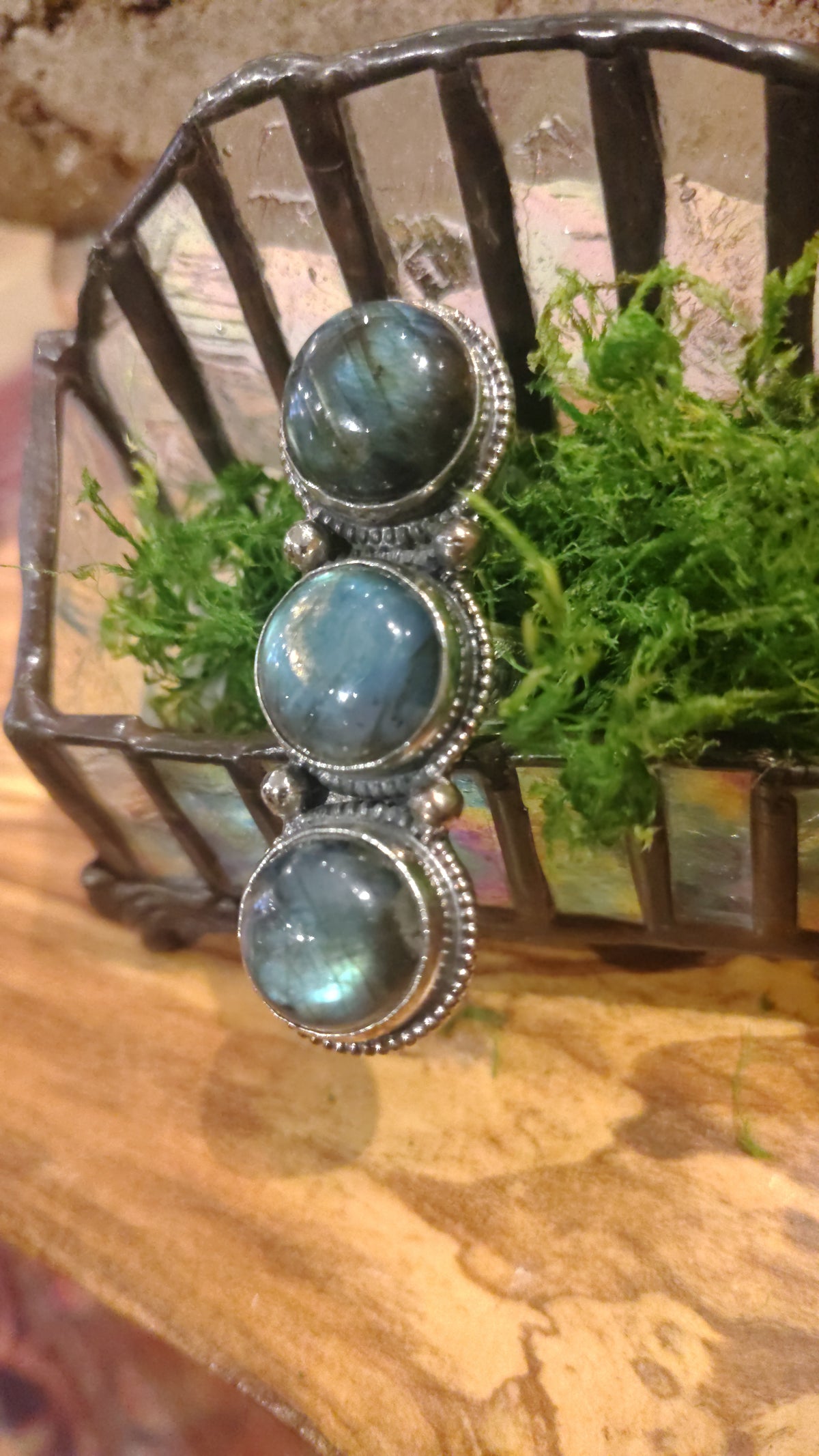 Stacked Labradorite Ring
