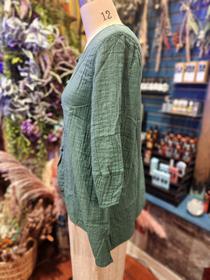 Kleen 3/4 Sleeve Front Button Shirt