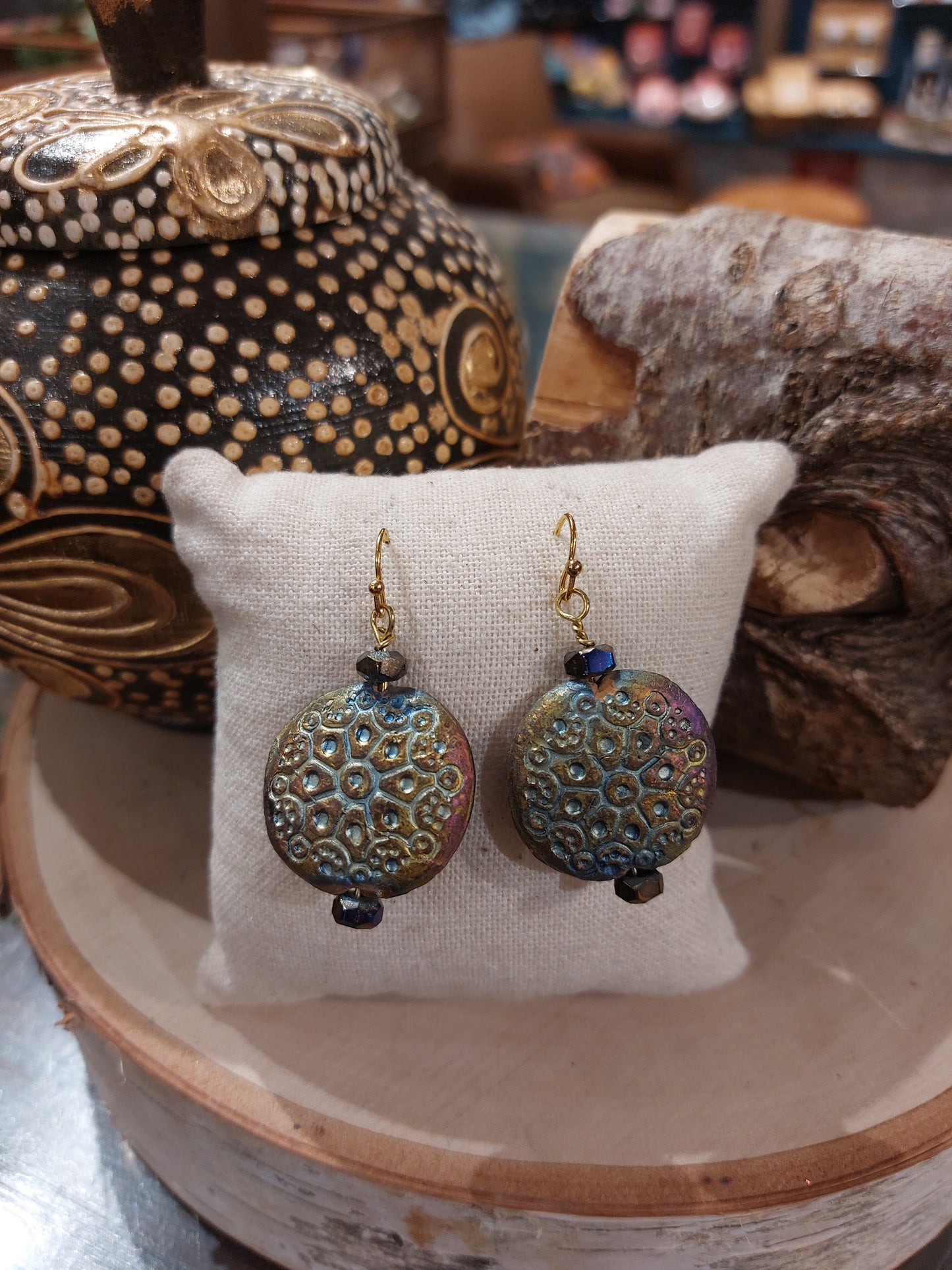 Iridescent Circle Dangly Earrings* #TT33