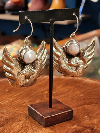 Bird with Pearl Earrings - Multiple Styles