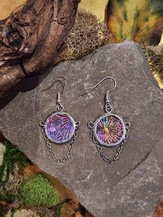 Circle Earrings (3) Pink Iridescent - *KC33