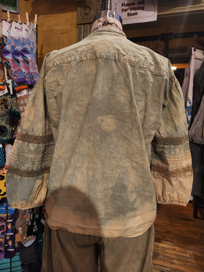 Hand Dyed 'Paperlace' Blouse - Pistachio