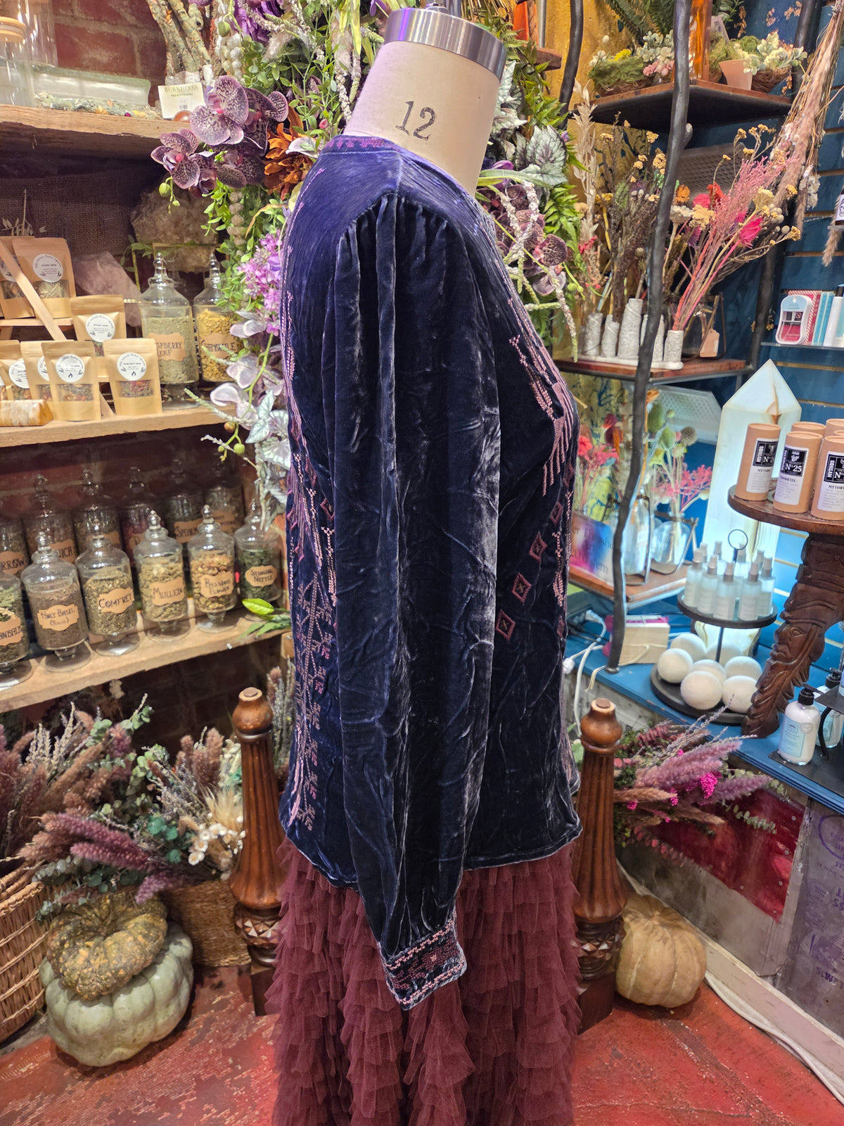 Kyoko- Velvet Button Blouse