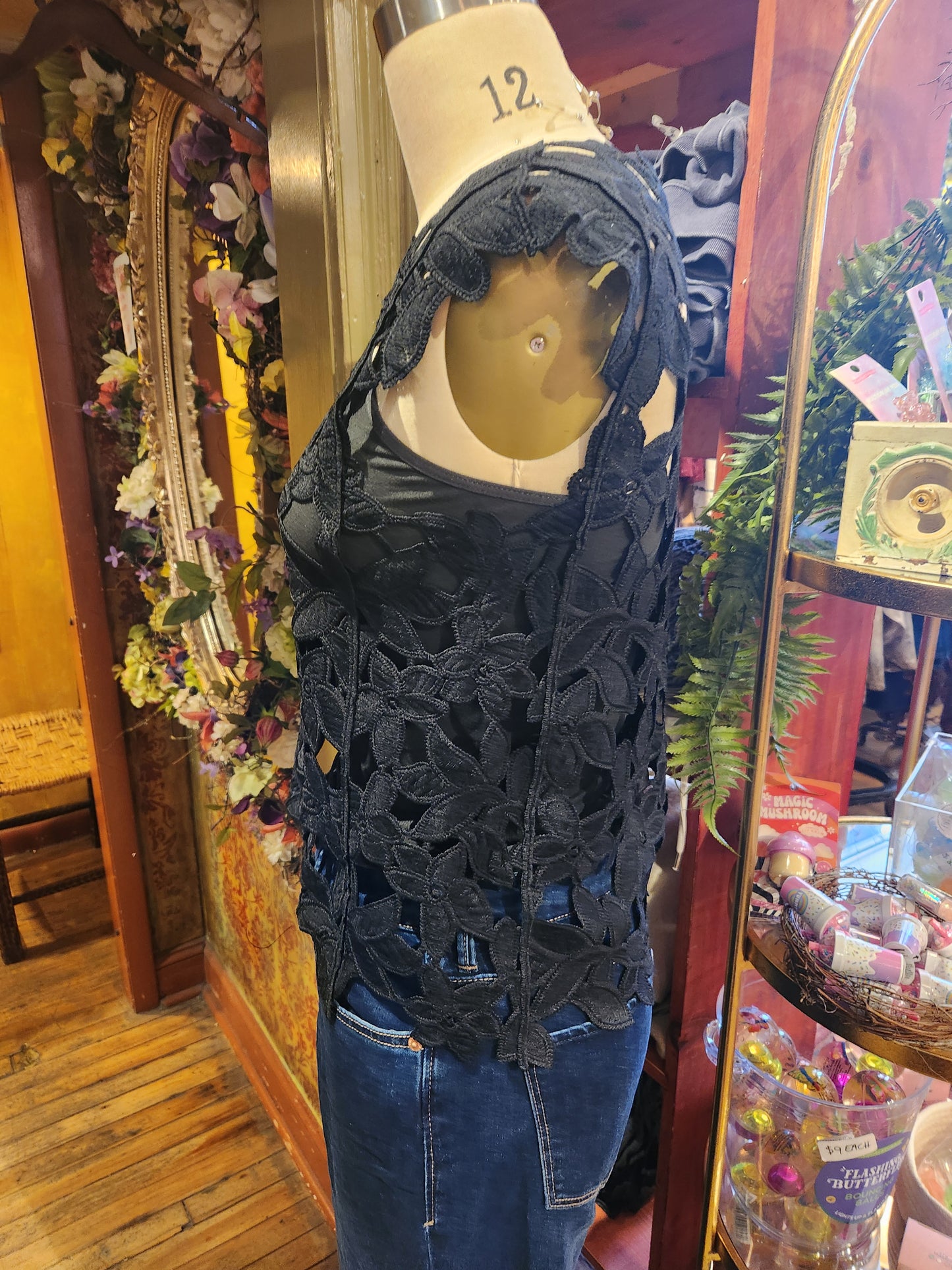 Cap Sleeve Floral Crochet Top - Multiple Colors
