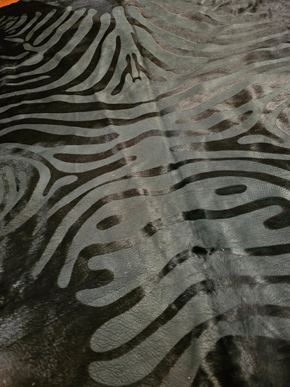 Zebra Print Cowhide Rug