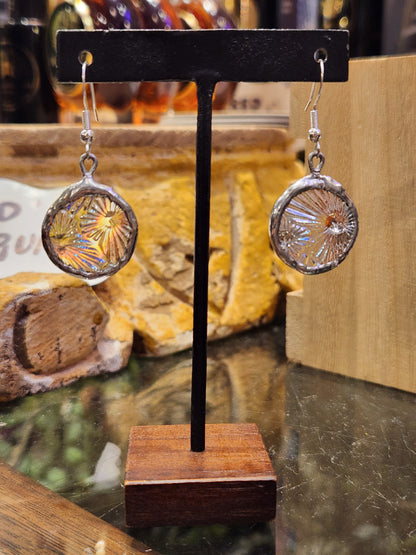 Circle Earrings (2) Blue iridescent - *KC32