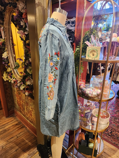 Desert Rose Pin Tuck Dress - Denim